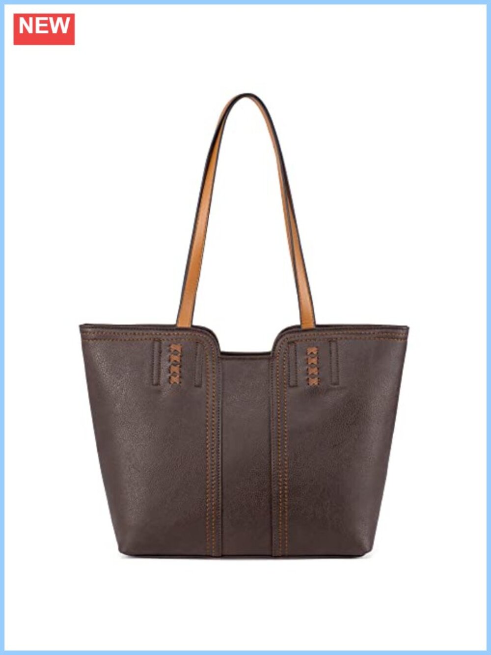 Vegan Leather Tote Bag Top Handle Satchel Purse Braided Detail